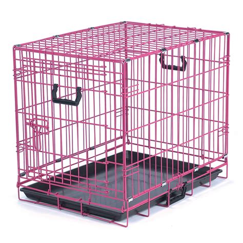 pink dog cage medium|pink wire dog crate.